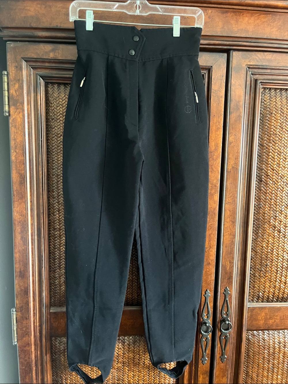 Sergio Tacchini Black High-Rise Tapered Ski Pants